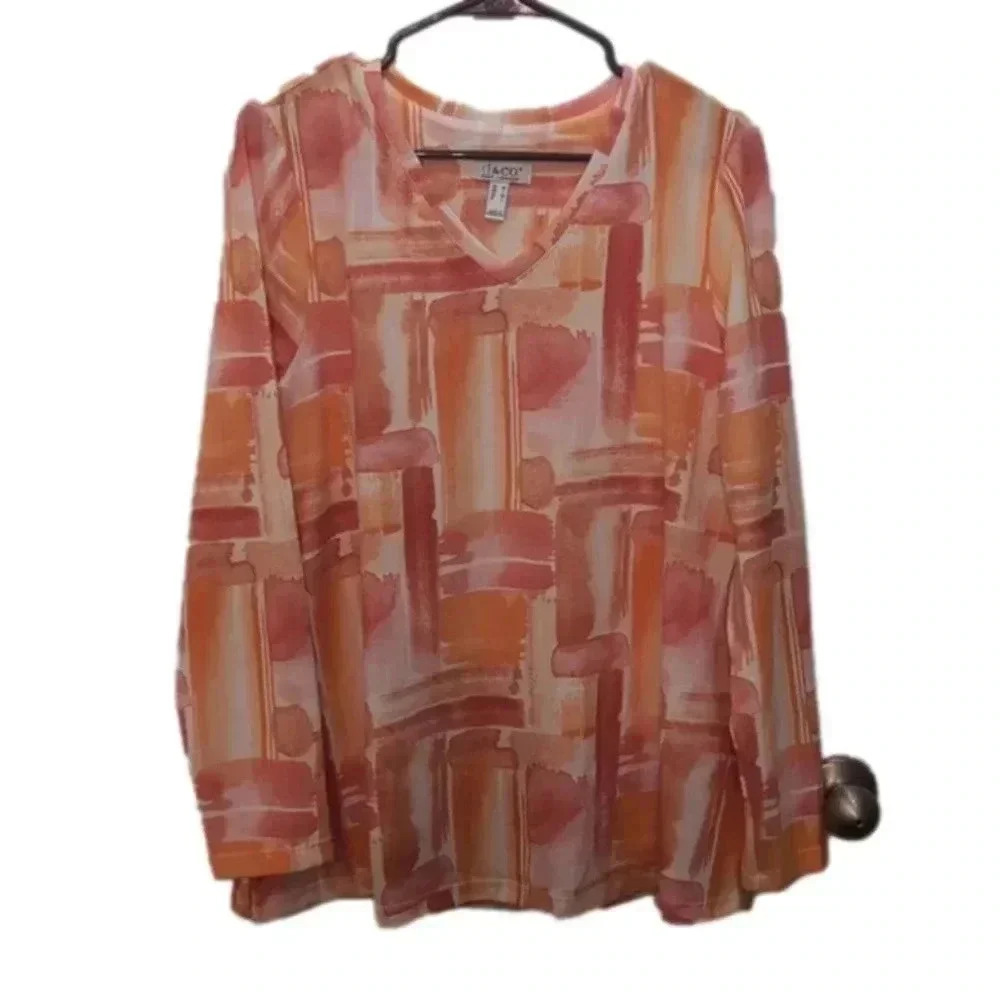Denim & Co women's long sleeve v-neck tunic